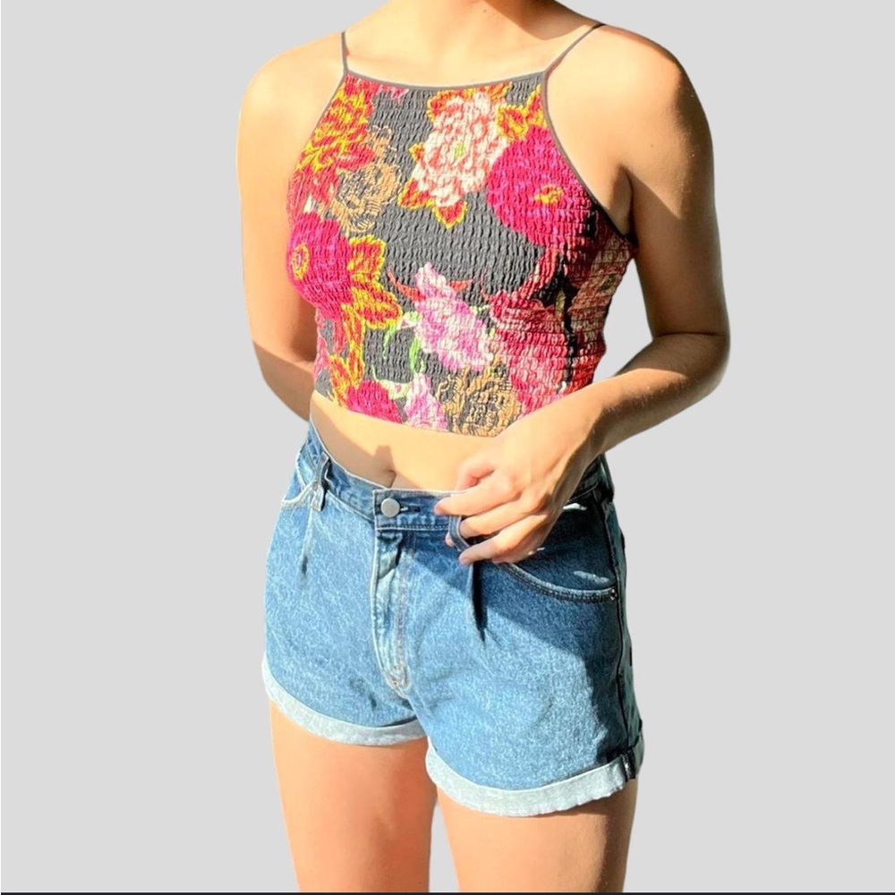 Halter Floral Halter Tank Top❤️🧡